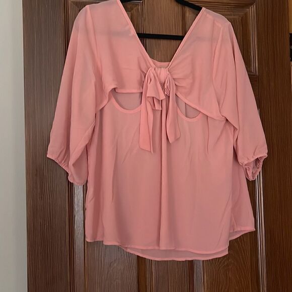 Pretty in Pink Blouse With Back Bow Detail - Picture 1 of 6